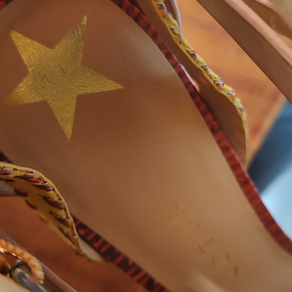 Kotur Guzel Bohemian Leather Snakeskin Stiletto Heels Size 10 Goddess Complex - Picture 9 of 16